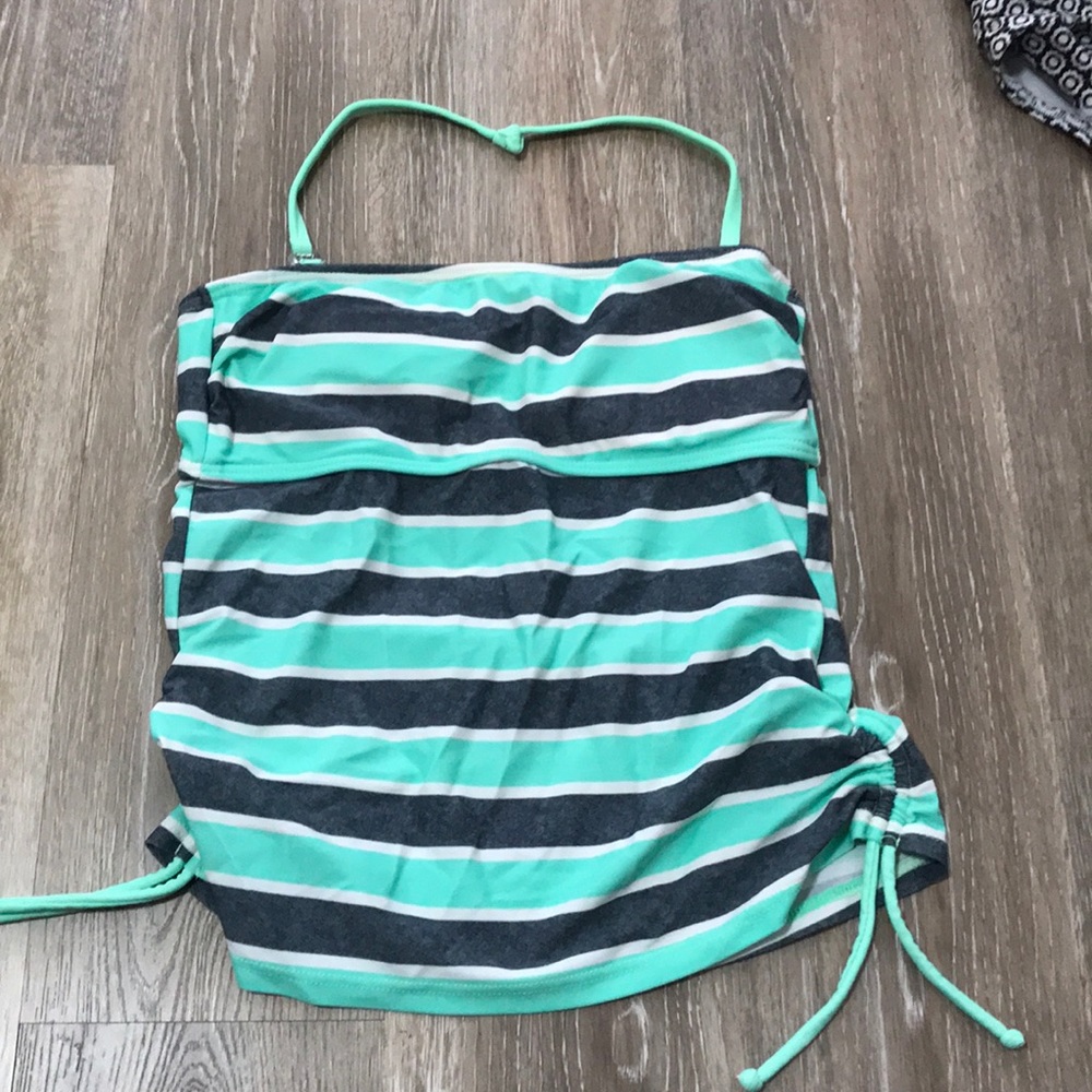Mint green and grey tankini